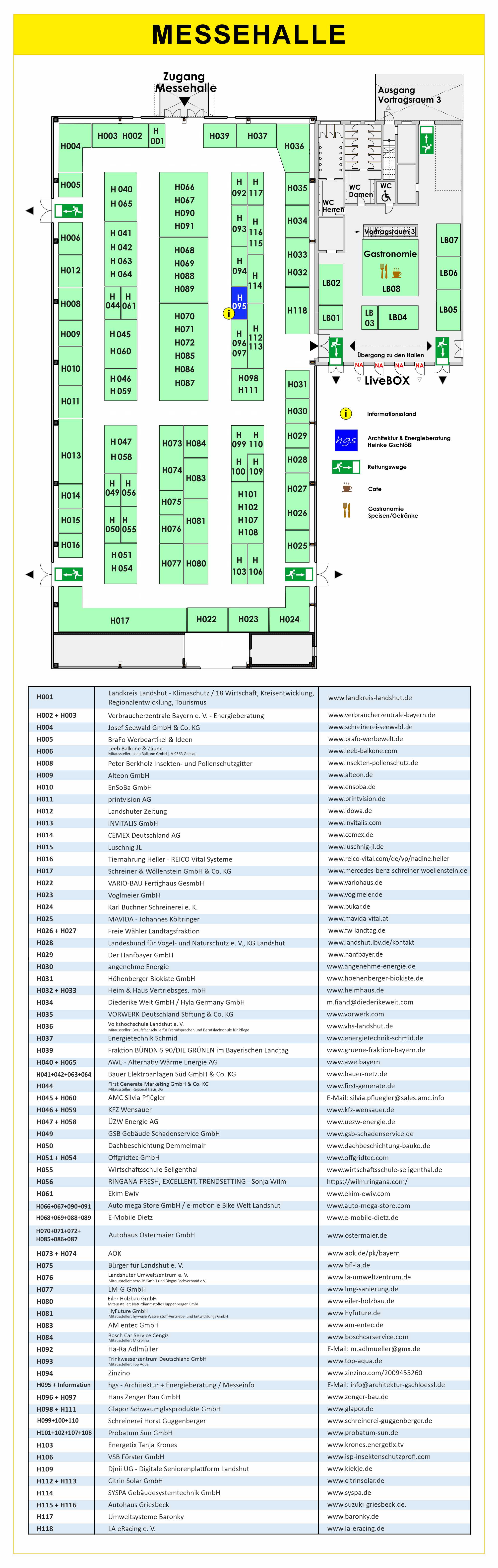 Plan MESSEHALLE Homepage incl. Aussteller 20 03
